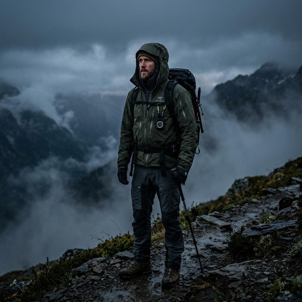 Layered technical outdoor apparel