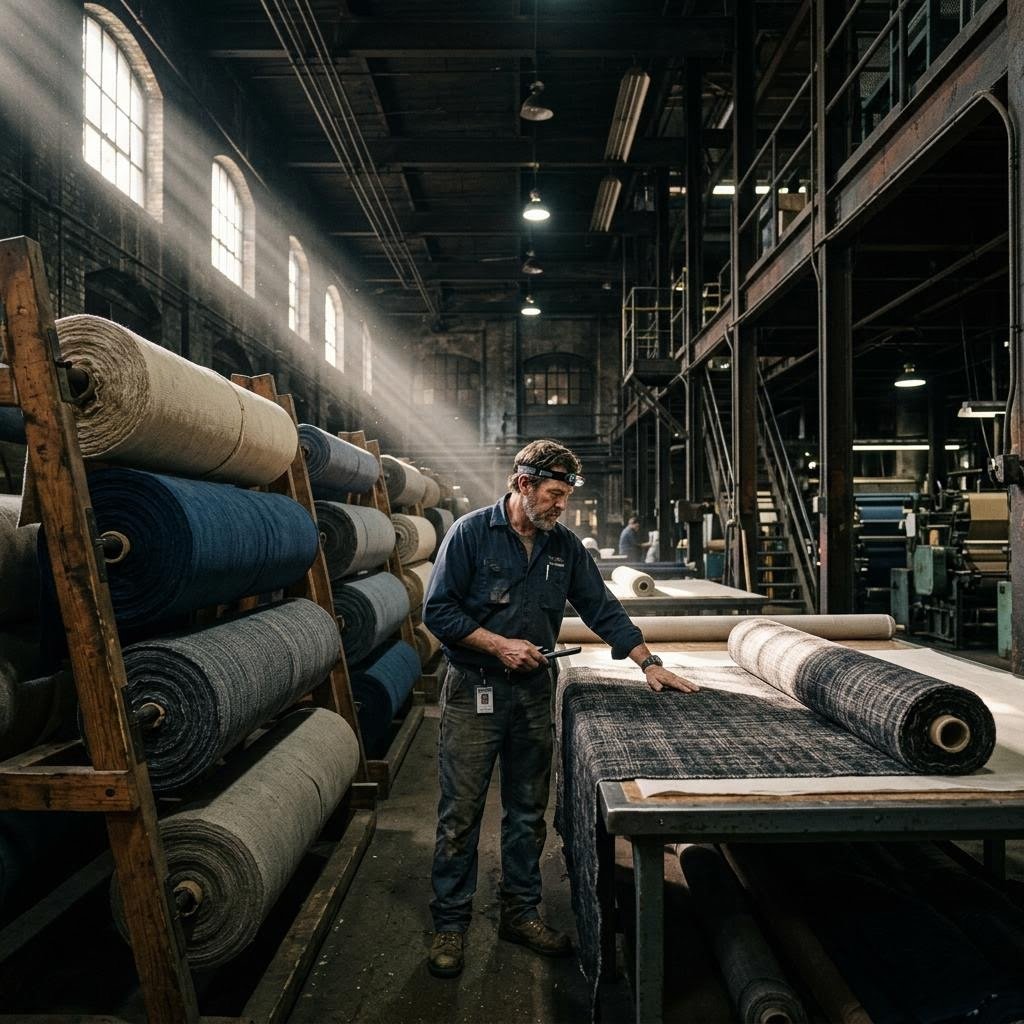 Fabric rolls in an expansive textile mill